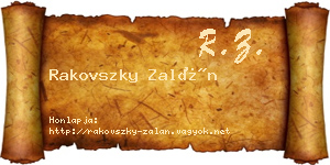 Rakovszky Zalán névjegykártya