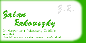zalan rakovszky business card